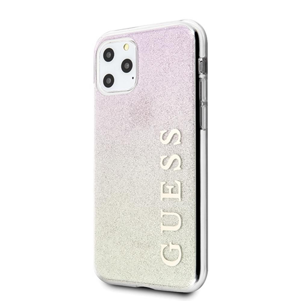 Guess case for iPhone Pro Max rose gold hard case Glitter Gradient