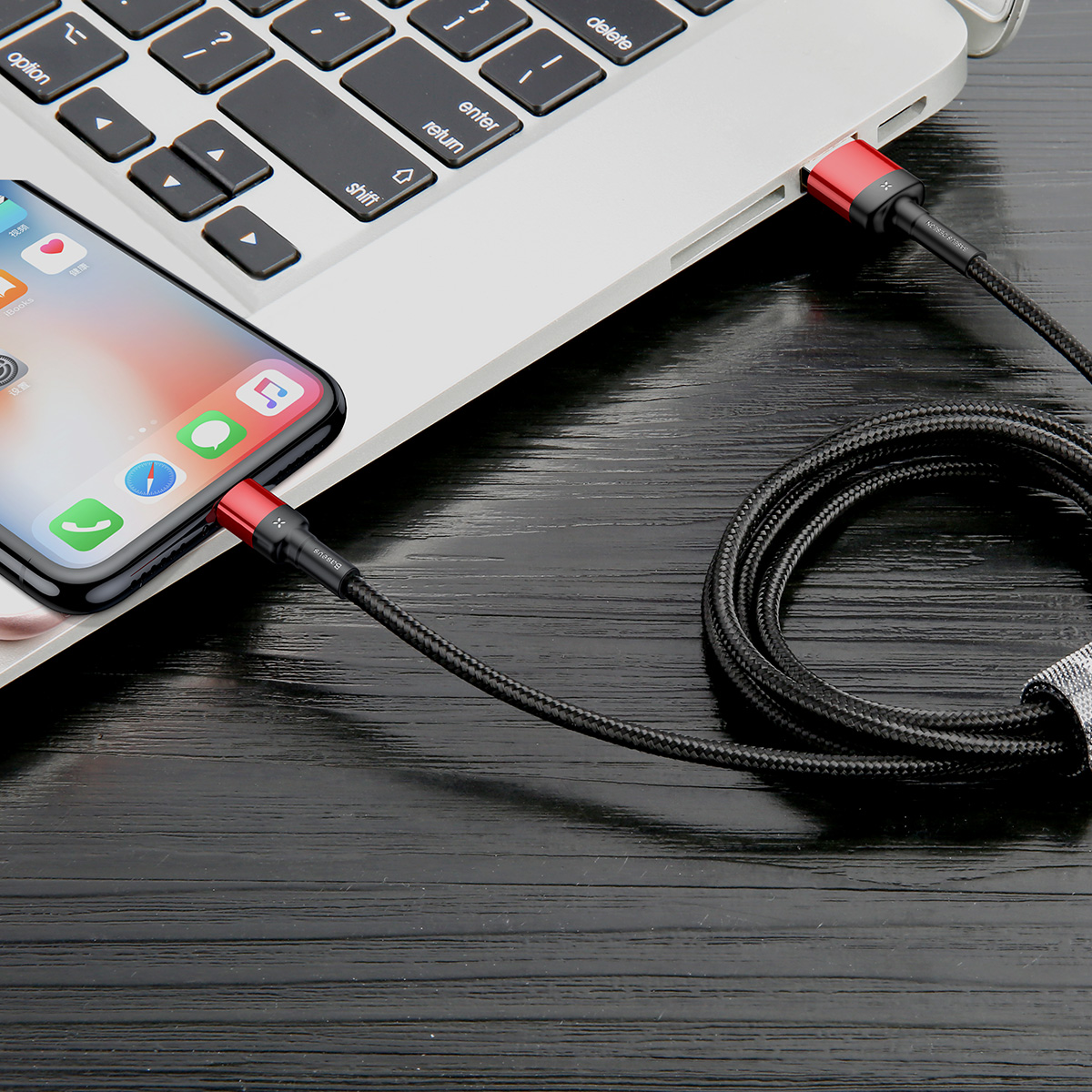 Baseus cable Cafule PD USB-C – USB-C 2,0 m 5A red-black 100W