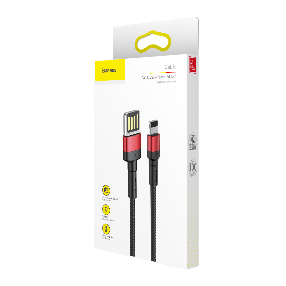 Baseus cable Cafule PD USB-C – USB-C 2,0 m 5A red-black 100W