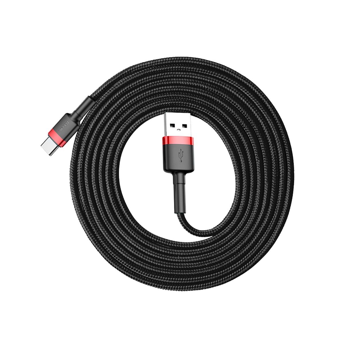 Baseus sladd Cafule USB – USB-C 2,0 m 2A röd-svart