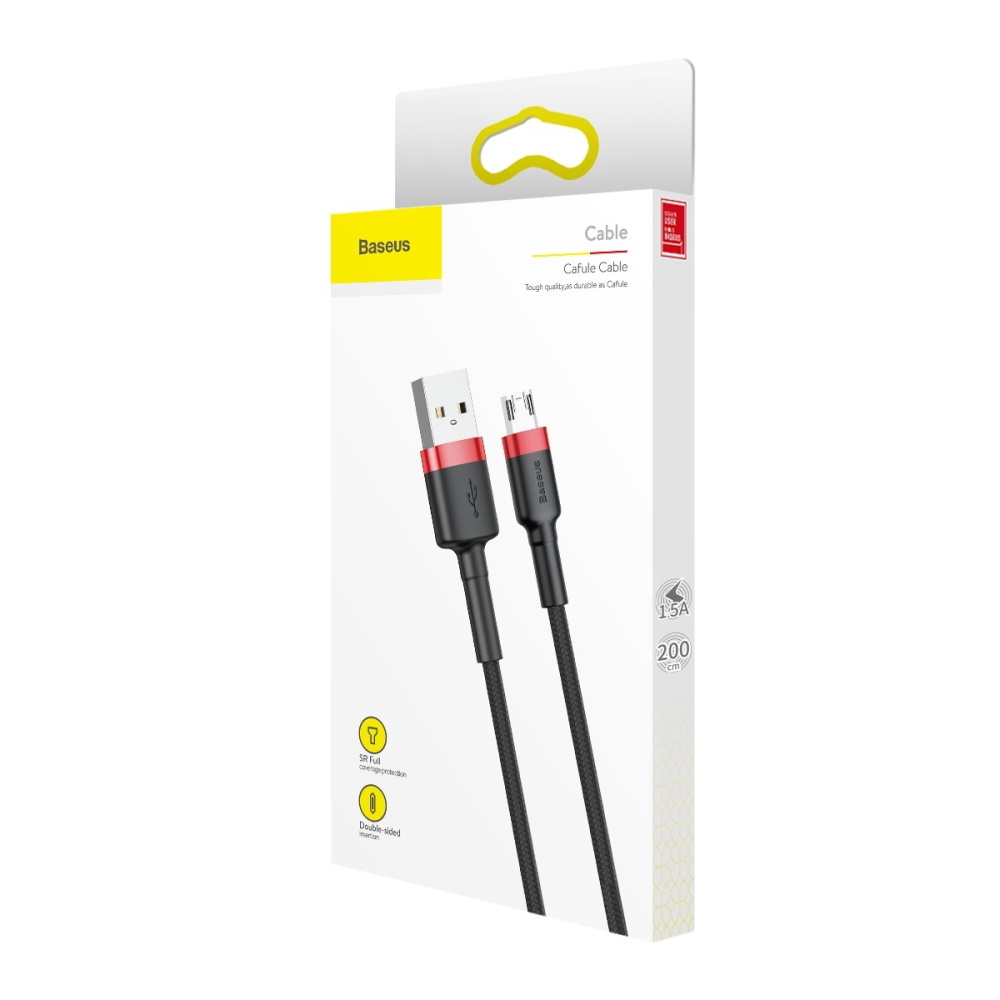 Baseus cable Cafule USB – microUSB 2,0 m 1,5A black-red