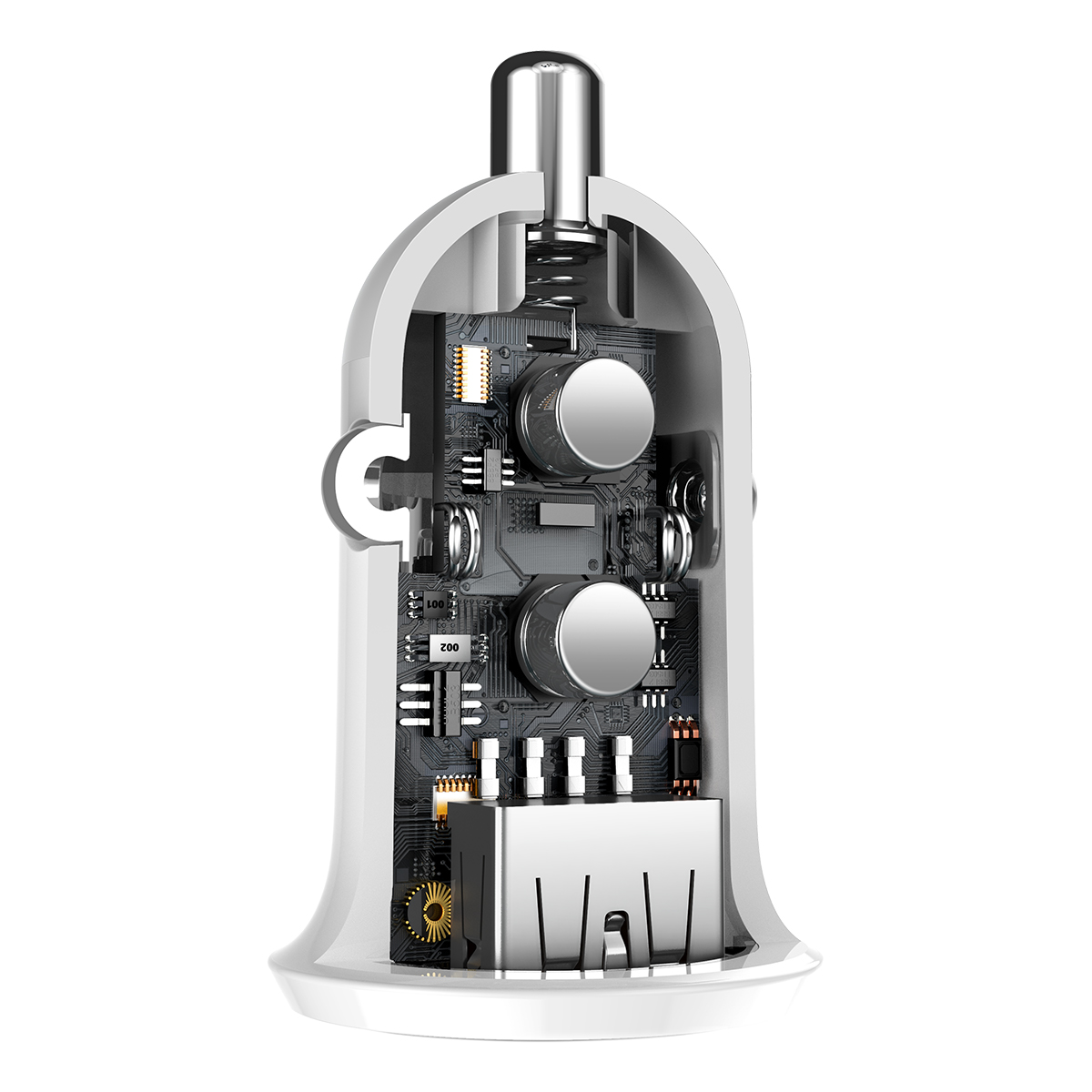 Baseus car charger Grain Pro 2x USB 4,8A white