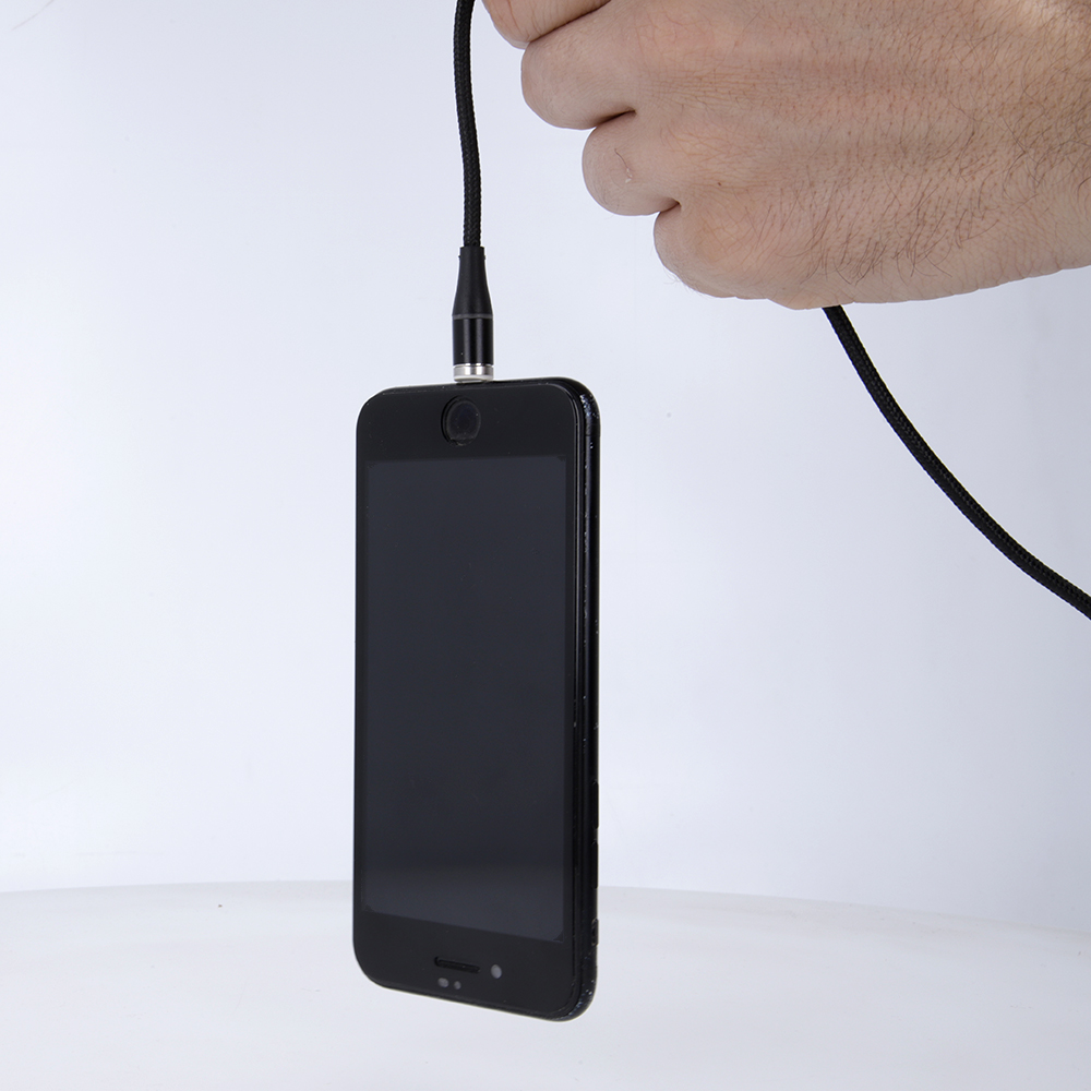 Maxlife MXUC-03 magnetkabel USB – Lightning + USB-C + microUSB 1,0 m 3A svart nylon