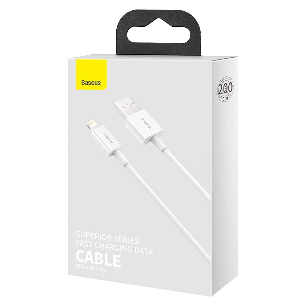 Baseus cable Superior USB – Lightning 2,0 m 2,4A white