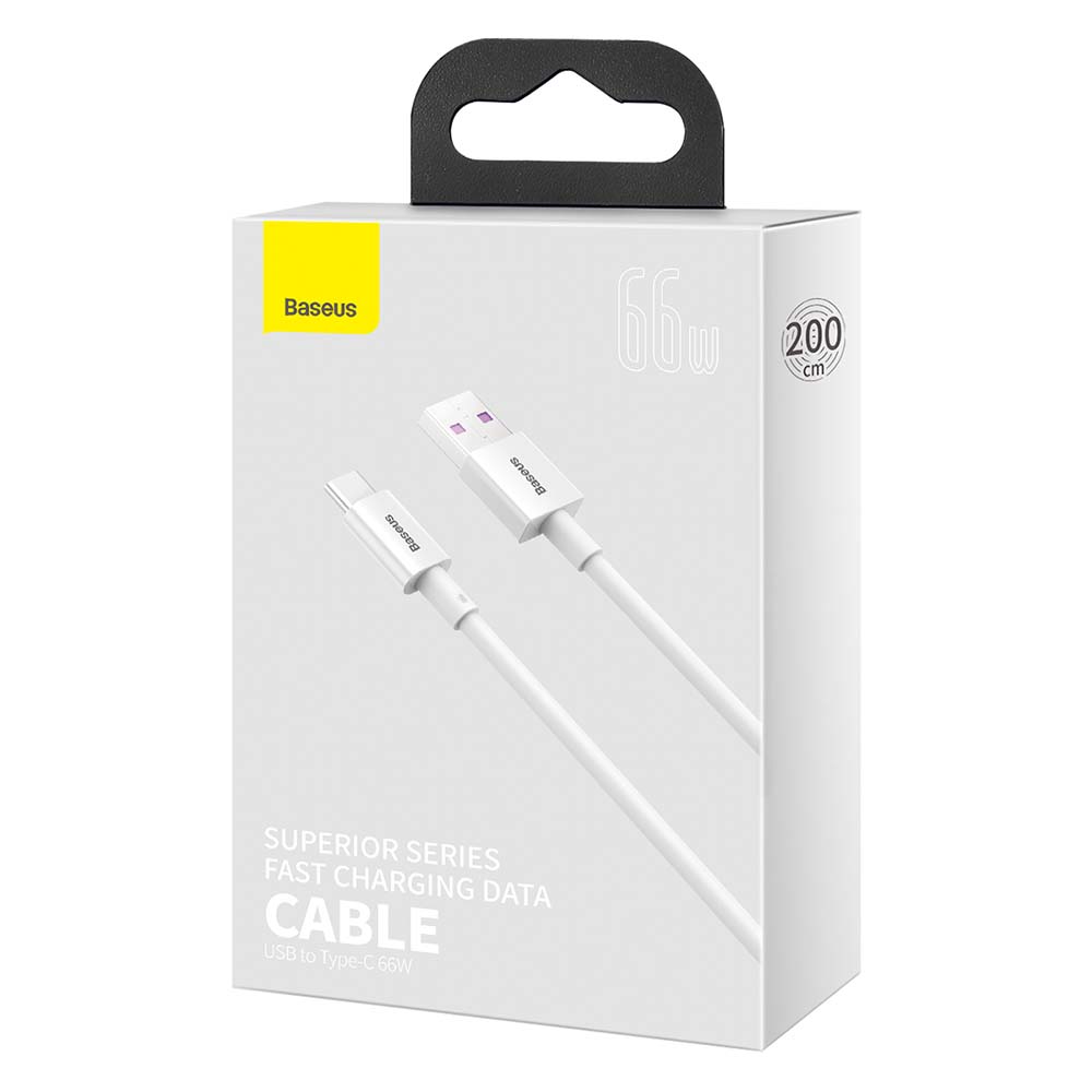 Baseus cable Superior USB – USB-C 2,0 m white 66W