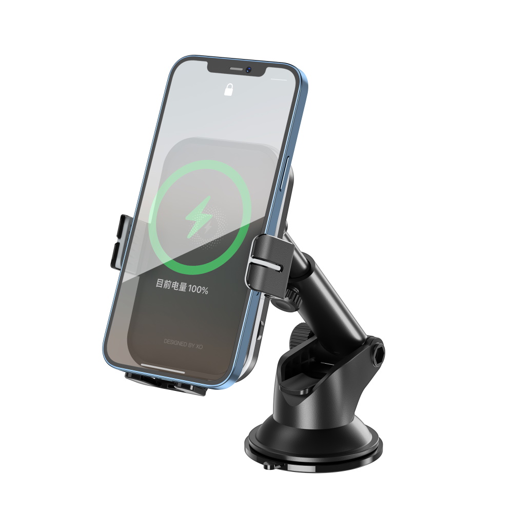 XO car holder WX027 with inductive charging black 15W with suction cup
