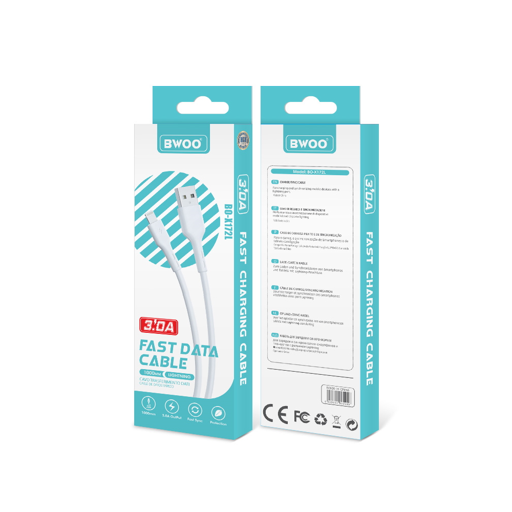 BWOO Cable USB – Lightning 1m 3A White X172L