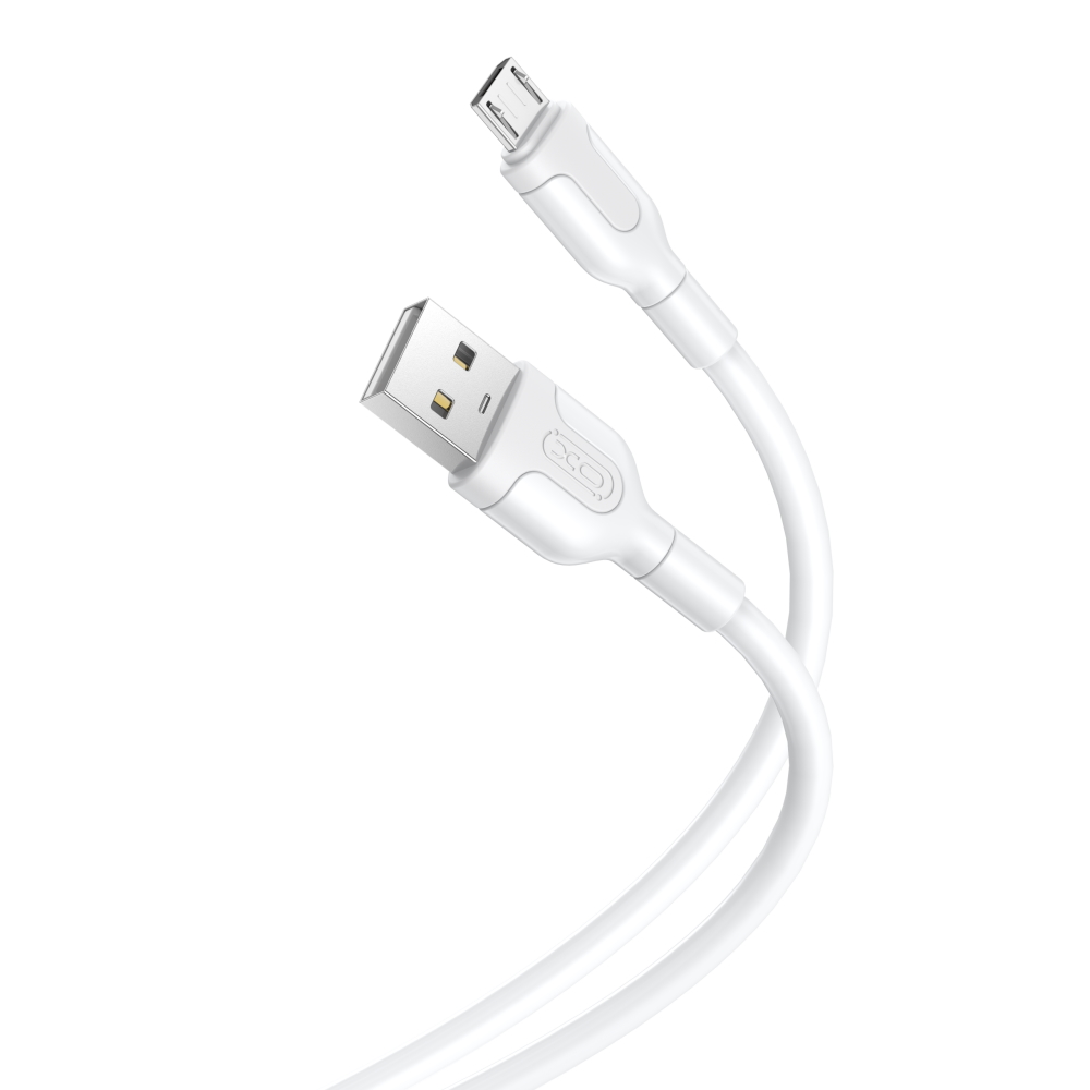 XO-kabel NB212 USB – microUSB 1,0 m 2,1A vit