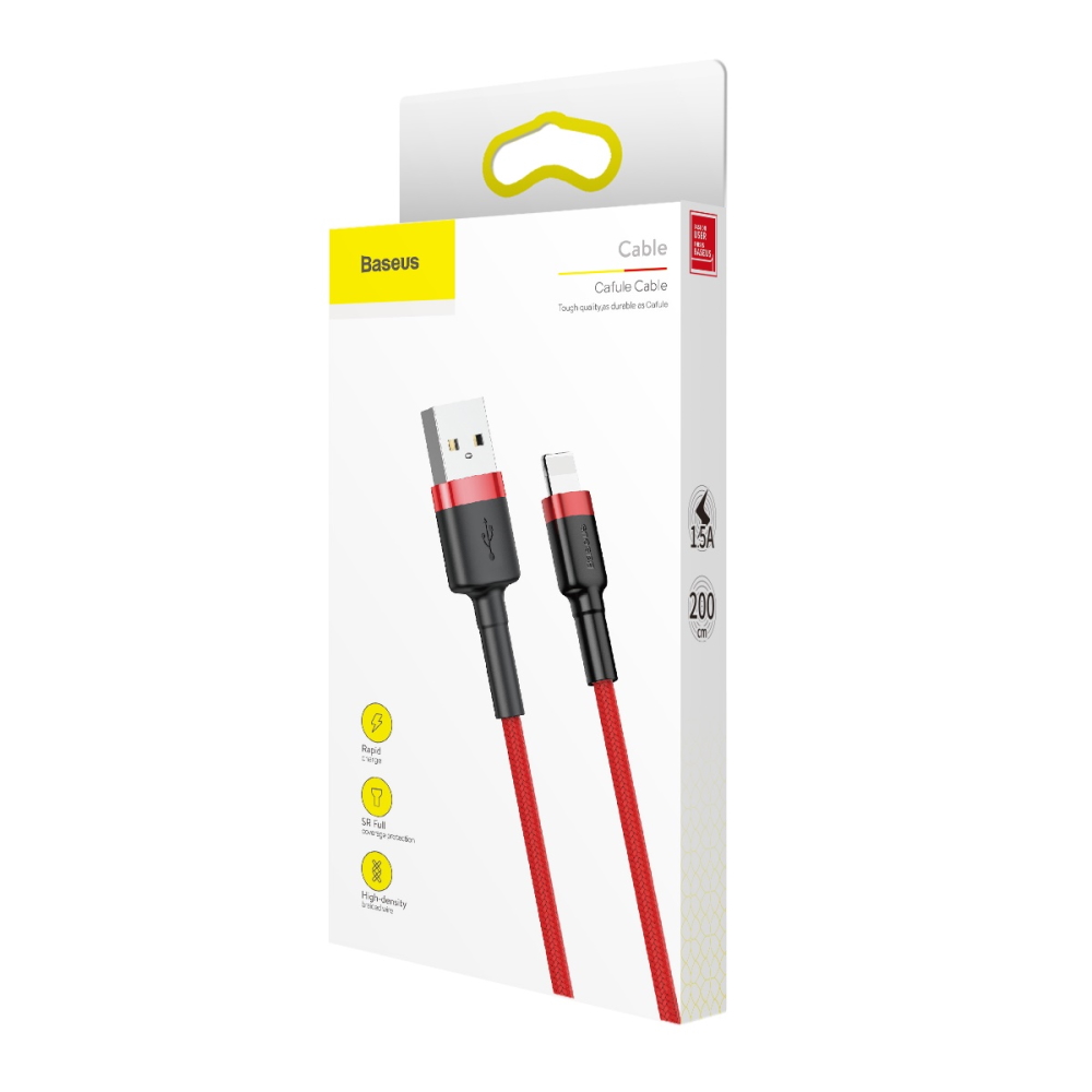 Baseus cable Cafule USB – Lightning 2,0 m 1,5A red-red