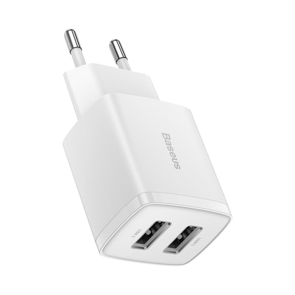 Baseus wall charger Compact 2 x USB white 10,5w