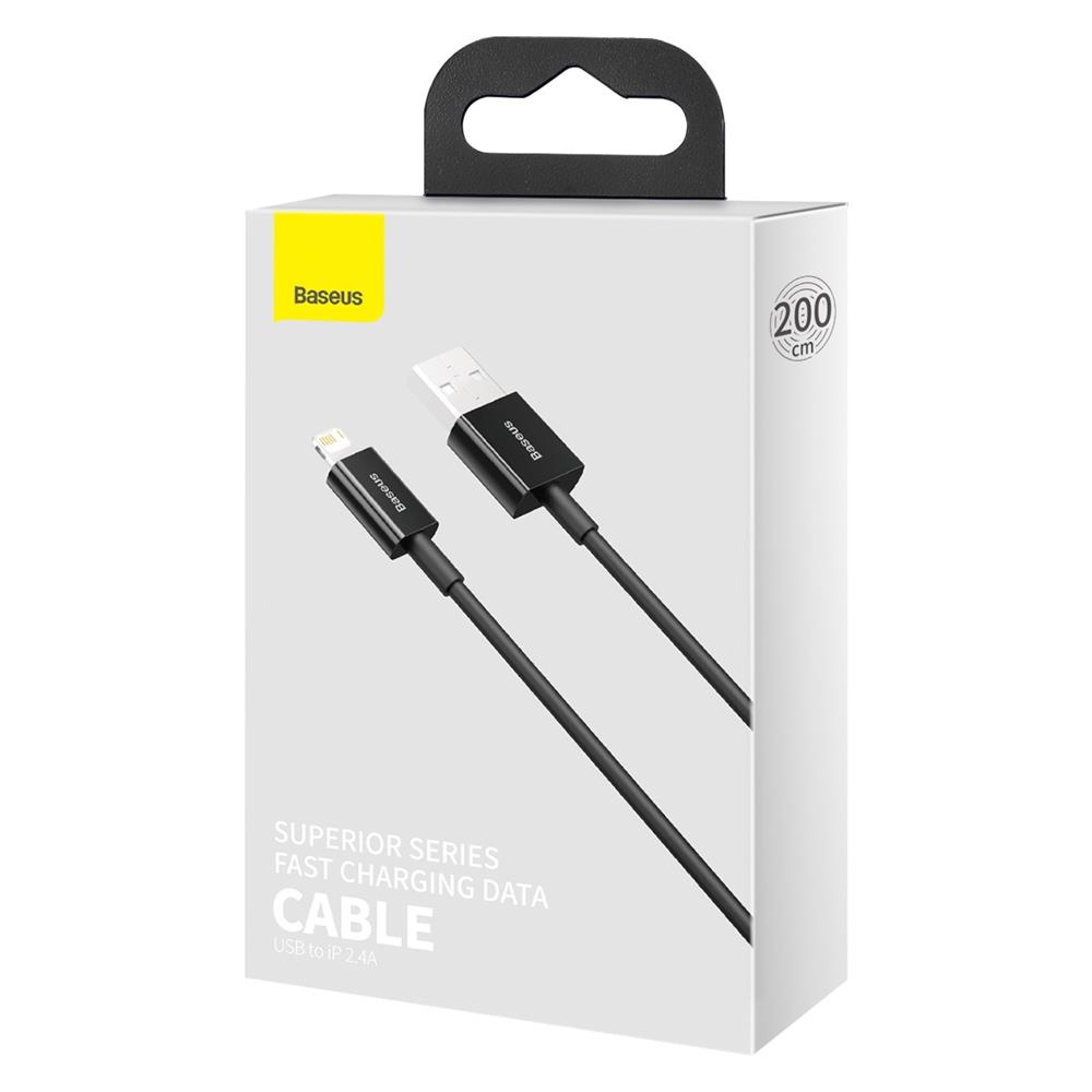 Baseus cable Superior USB – Lightning 2,0 m 2,4A black