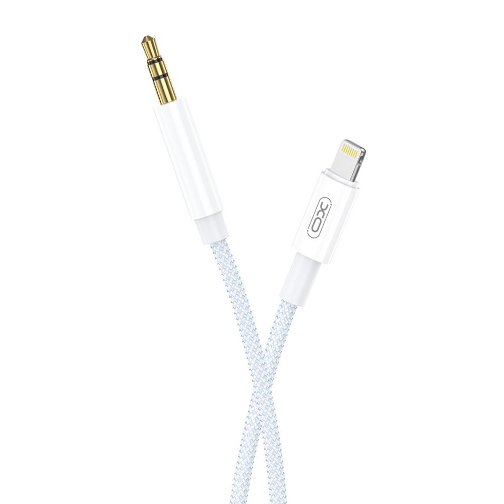 XO cable audio NB-R211A Lightning - jack 3,5mm 1,0 m white-blue
