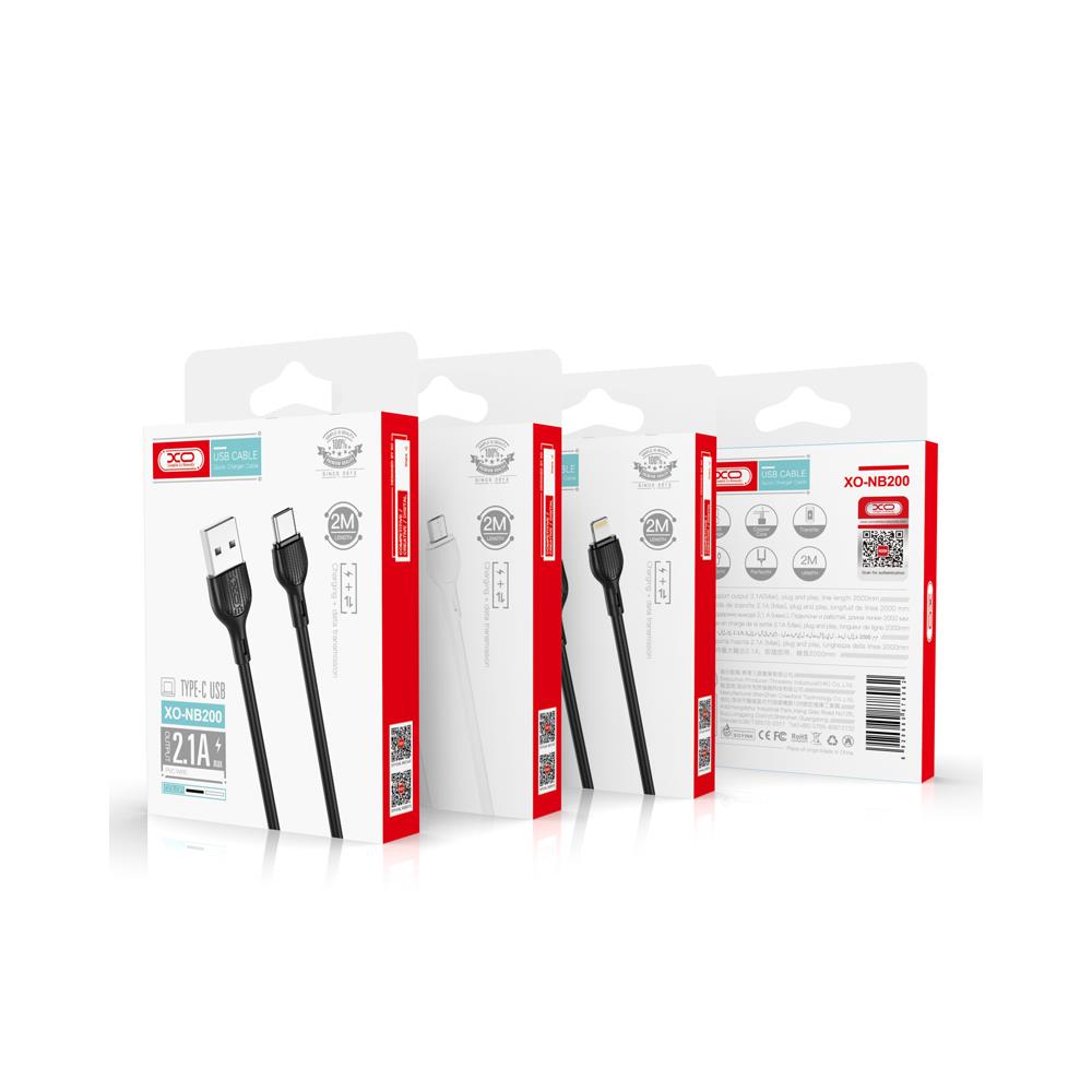 XO cable NB200 USB – USB-C 2,0m 2.1A white