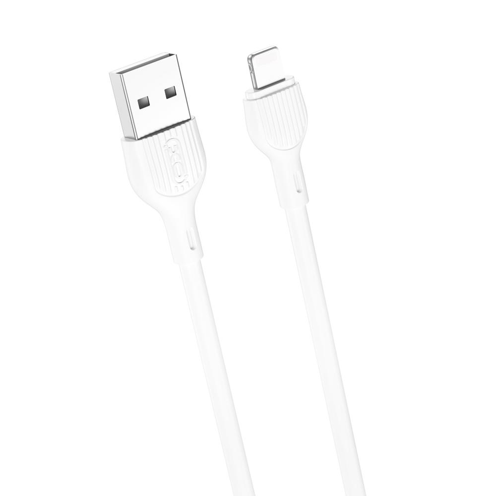 XO-kabel NB200 USB – Lightning 2,0 m 2,1A vit
