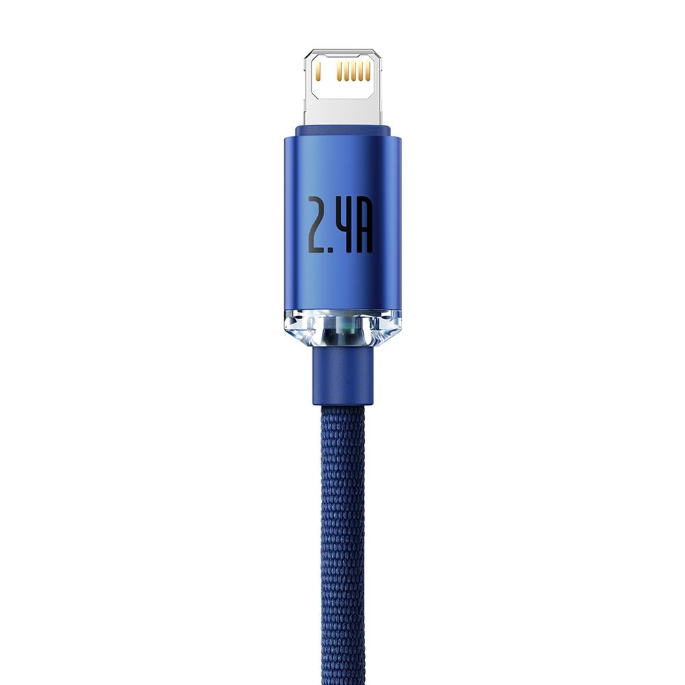 Baseus cable Crystal Shine USB – Lightning 1,2 m 2,4A blue