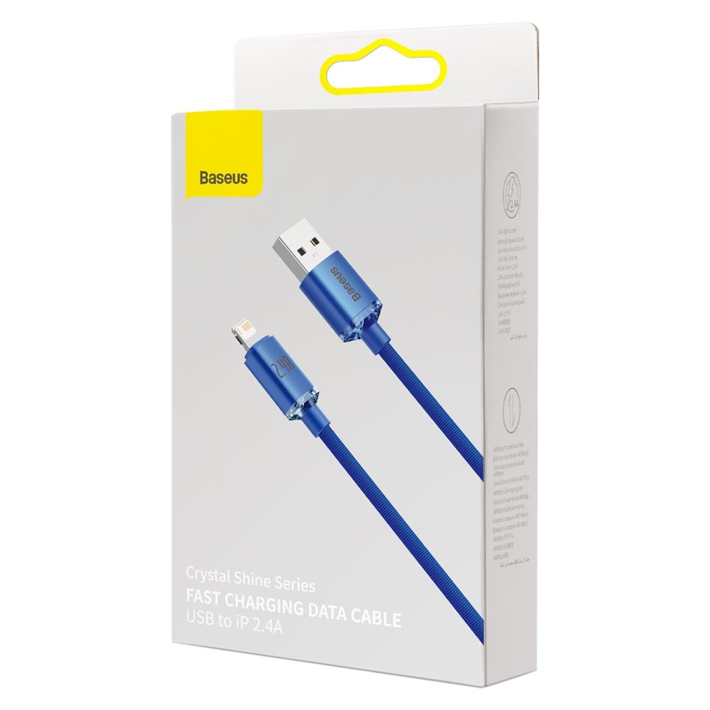 Baseus cable Crystal Shine USB – Lightning 1,2 m 2,4A blue