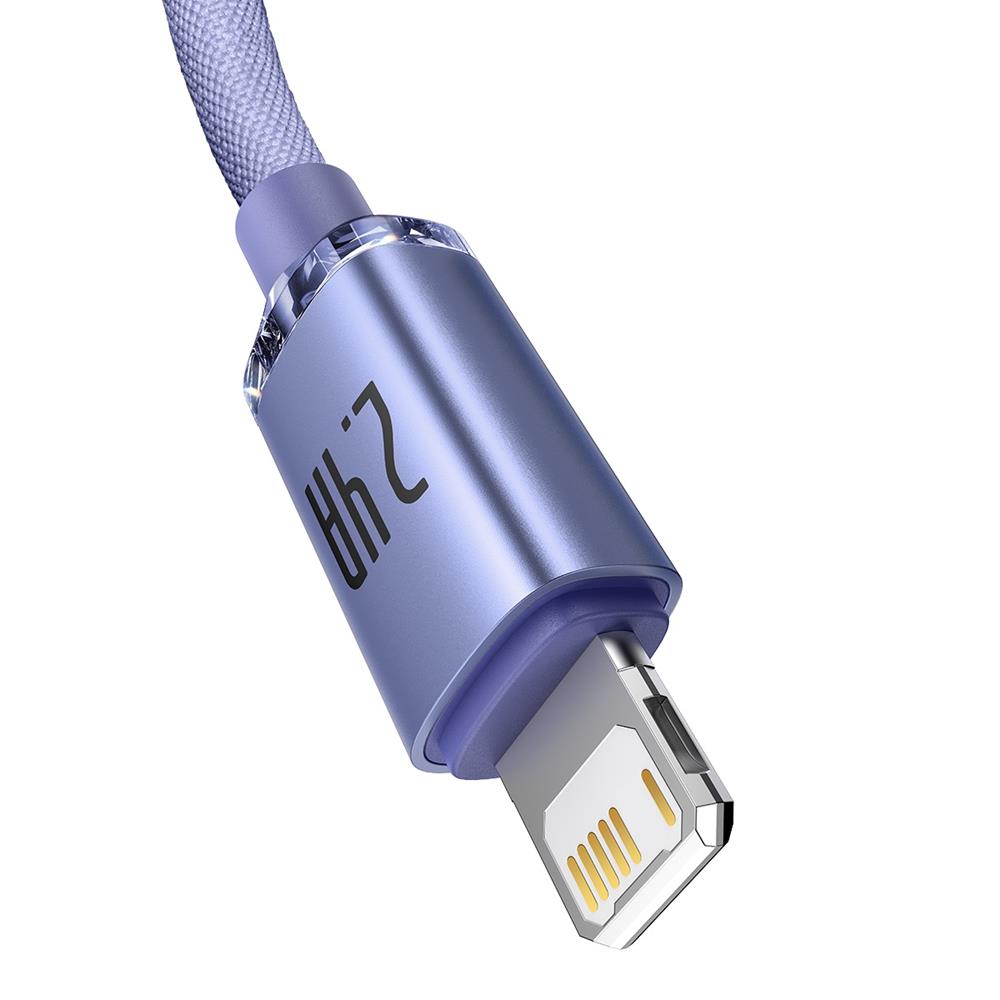 Baseus cable Crystal Shine USB – Lightning 1,2 m 2,4A purple