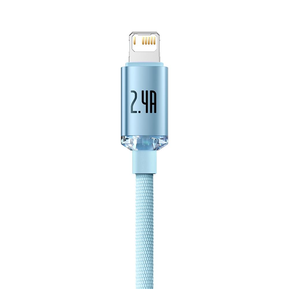 Baseus-kabel Crystal Shine USB – Lightning 2,0 m 2,4A himmelsblå
