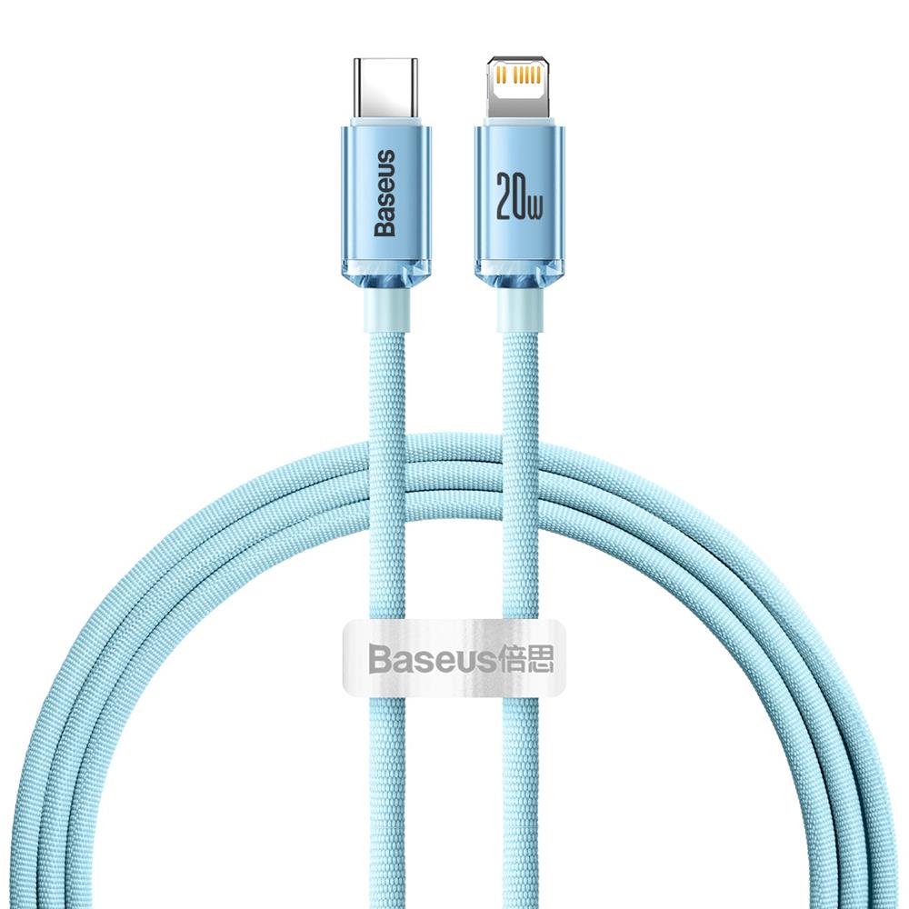 Baseus sladd Crystal Shine USB-C – Lightning 1,2 m 20W himmelsblå