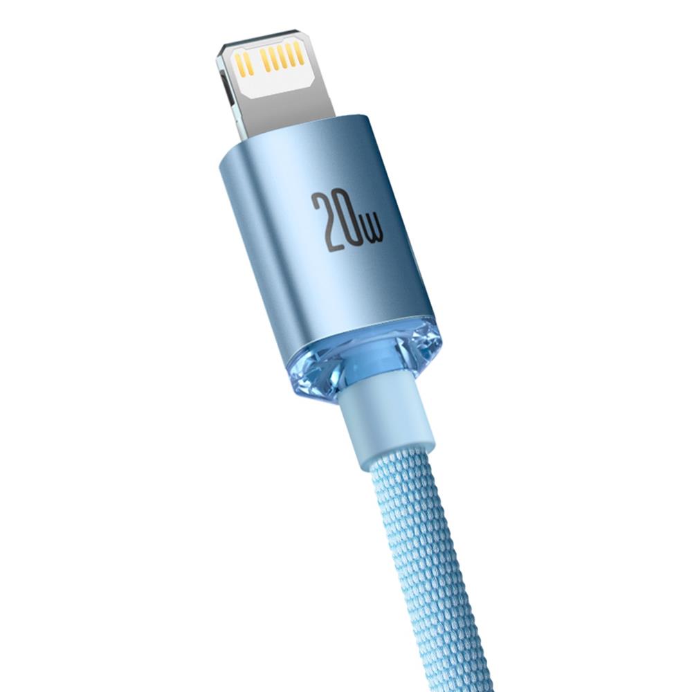 Baseus sladd Crystal Shine USB-C – Lightning 1,2 m 20W himmelsblå