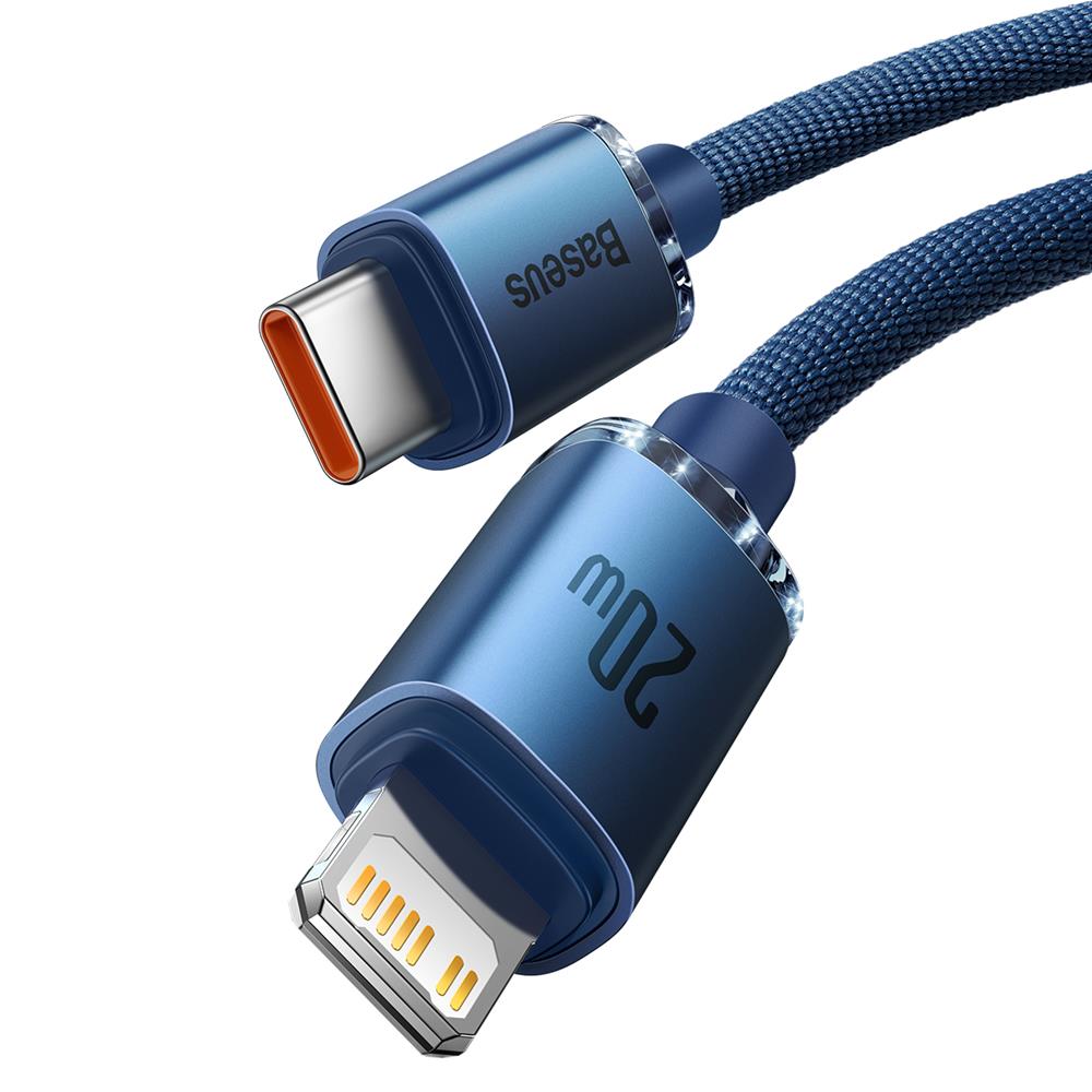 Baseus cable Crystal Shine USB-C – Lightning 1,2 m 20W blue