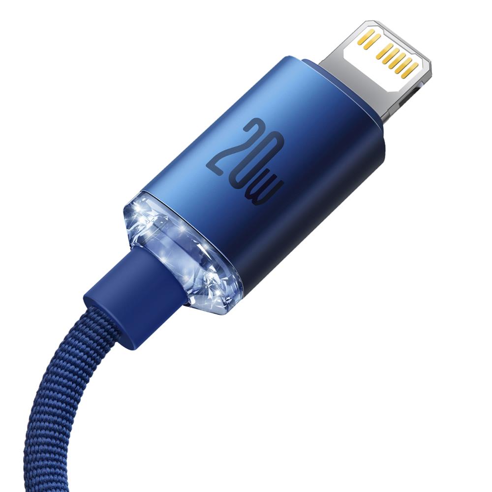 Baseus cable Crystal Shine USB-C – Lightning 1,2 m 20W blue