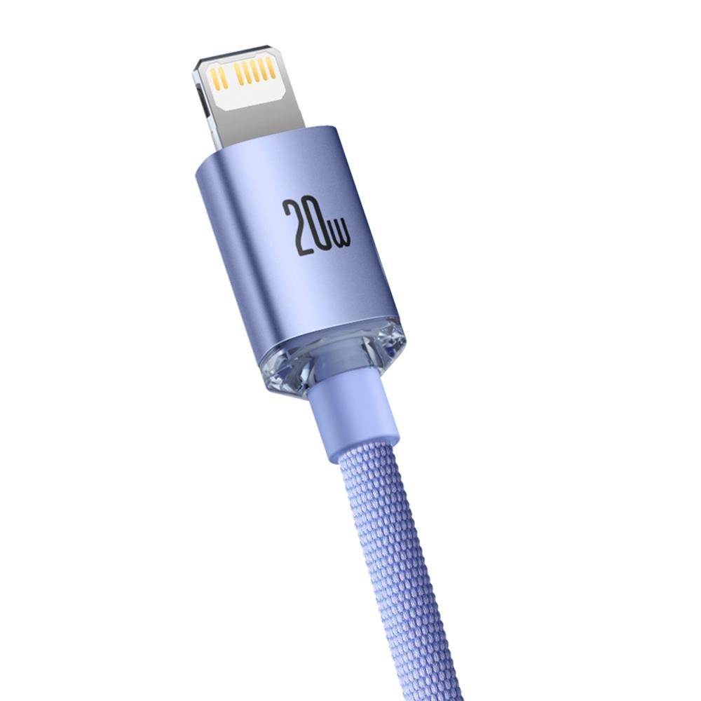 Baseus cable Crystal Shine USB-C – Lightning 1,2 m 20W purple