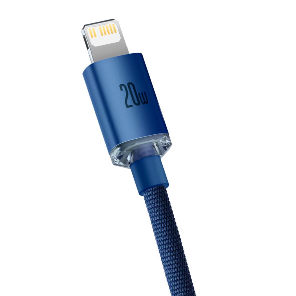 Baseus cable Crystal Shine USB-C – Lightning 2,0 m 20W blue
