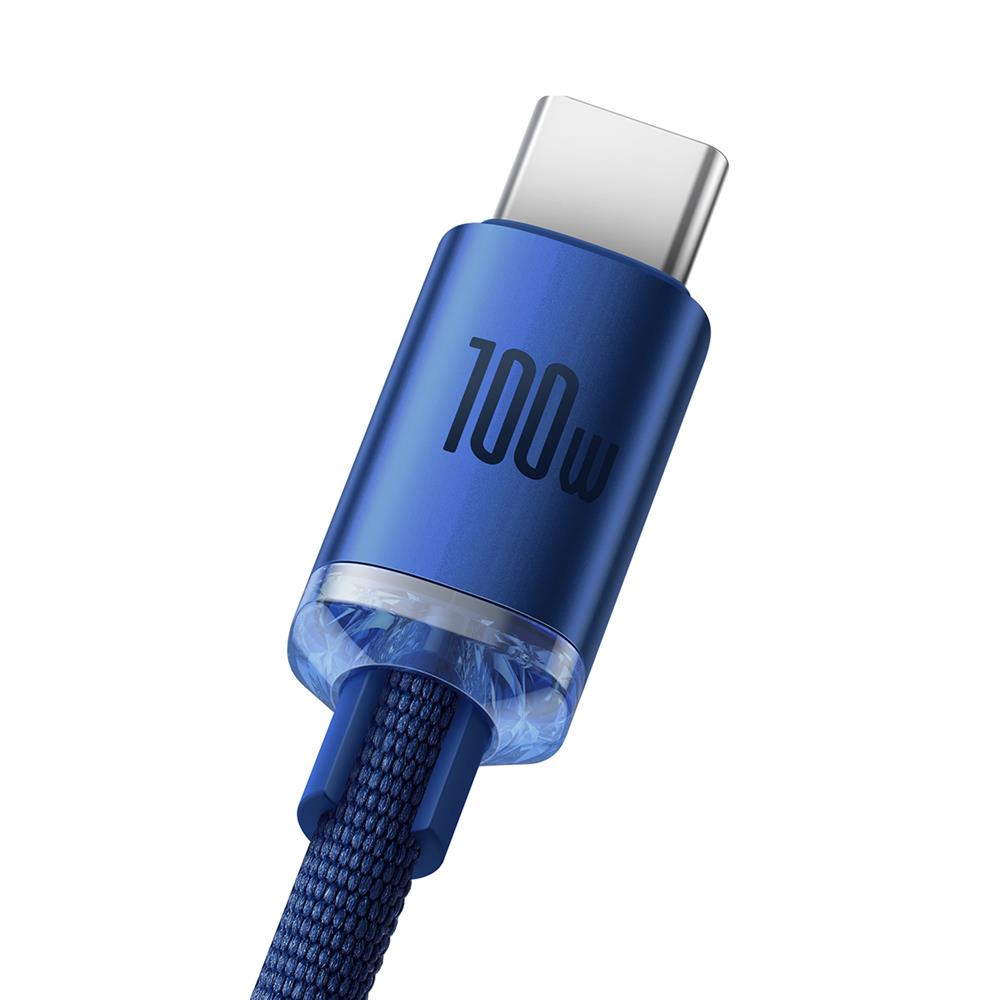 Baseus cable Crystal Shine USB – USB-C 1,2 m 100W blue