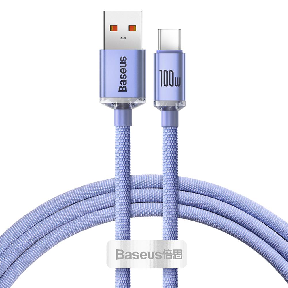 Baseus cable Crystal Shine USB – USB-C 1,2 m 100W purple