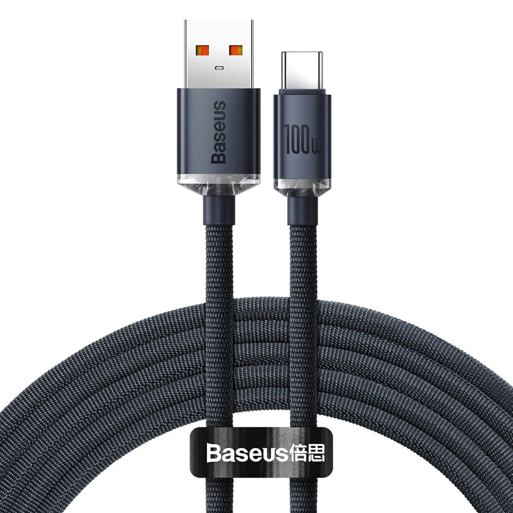 Baseus cable Crystal Shine USB – USB-C 2,0 m 100W black