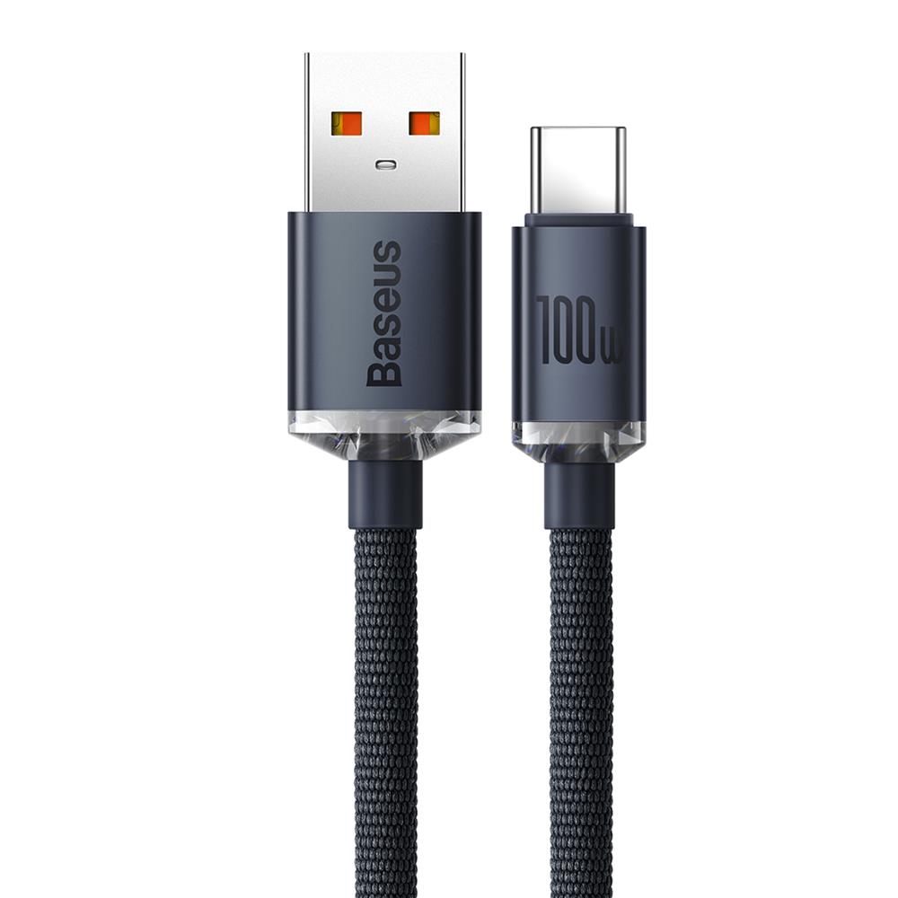 Baseus cable Crystal Shine USB – USB-C 2,0 m 100W black