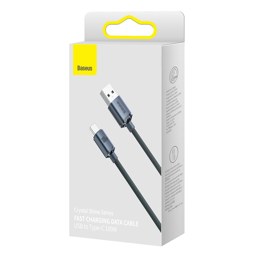 Baseus cable Crystal Shine USB – USB-C 2,0 m 100W black