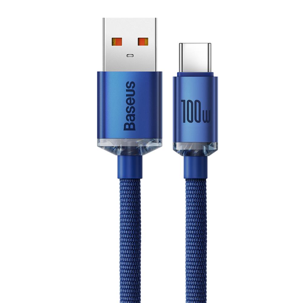 Baseus cable Crystal Shine USB – USB-C 2,0 m 100W blue