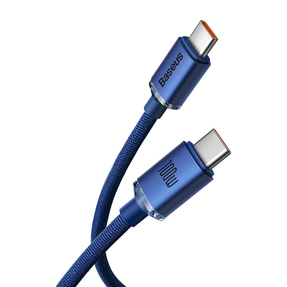 Baseus cable Crystal Shine USB-C – USB-C 1,2 m 100W blue