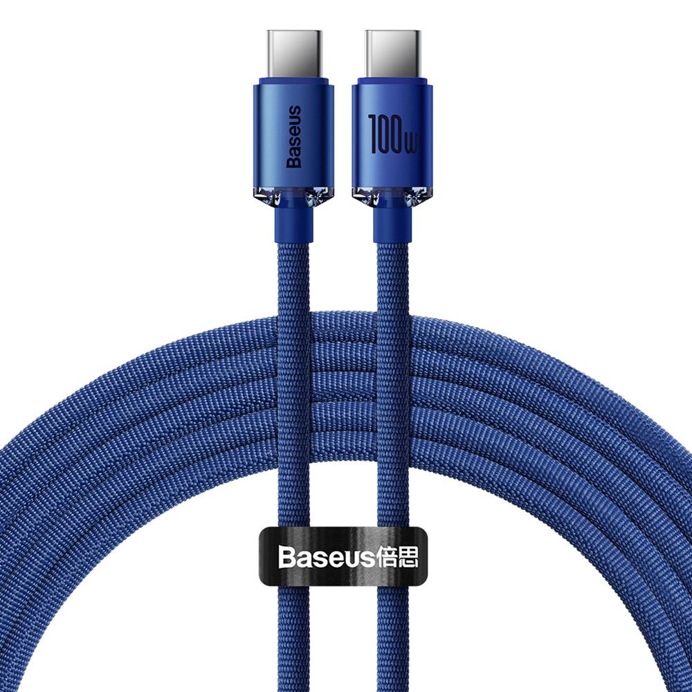 Baseus cable Crystal Shine USB-C – USB-C 2,0 m 100W blue