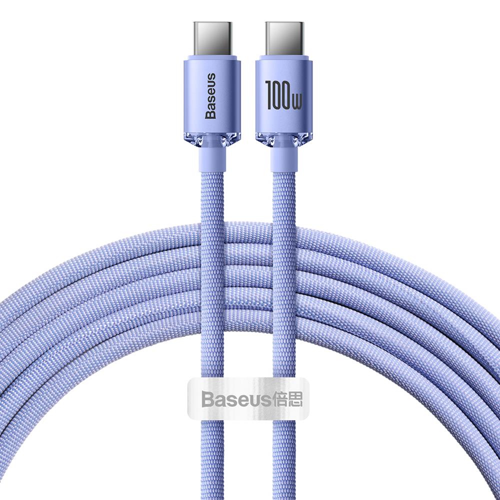 Baseus cable Crystal Shine USB-C – USB-C 2,0 m 100W purple