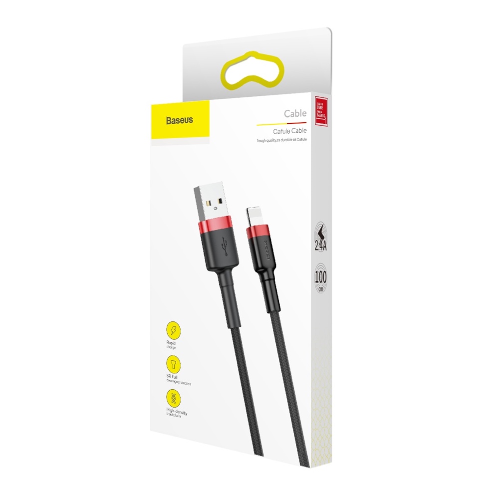 Baseus cable Cafule USB – Lightning 1,0 m 2,4A red-black