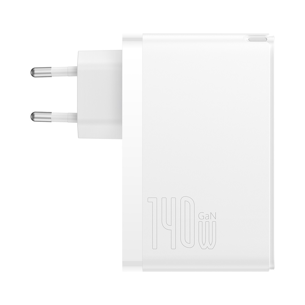 Baseus wall charger GaN5 Pro PD 140W 2x USB-C 1x USB white + USB-C – USB-C 240W cable
