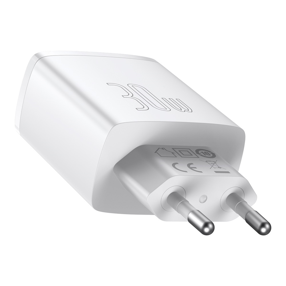 Baseus wall charger Compact PD 30W 1x USB-C 2x USB white