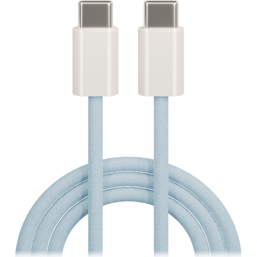 Maxlife MXUC-06 cable USB-C – USB-C 1,0 m 20W blue nylon