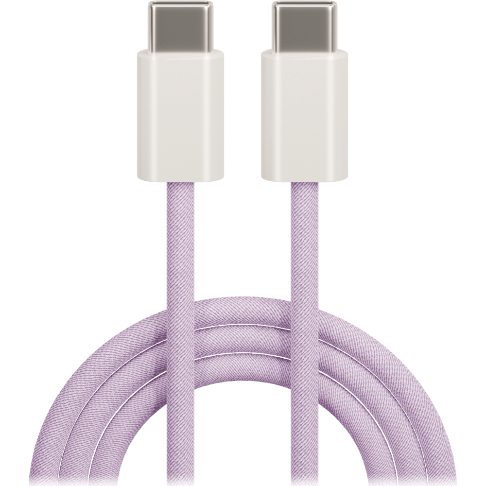 Maxlife MXUC-06 cable USB-C – USB-C 1,0 m 20W purple nylon
