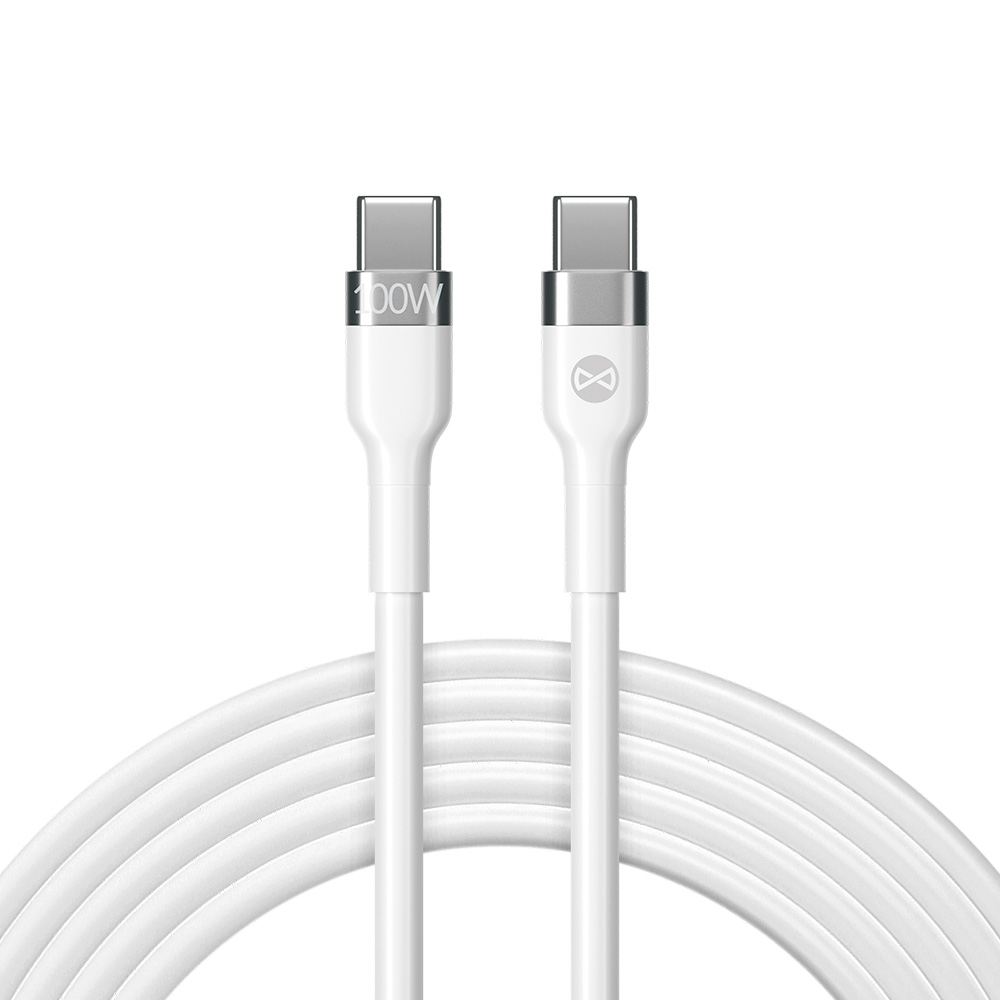 Forever Flexible cable USB-C – USB-C 2,0 m 100W white