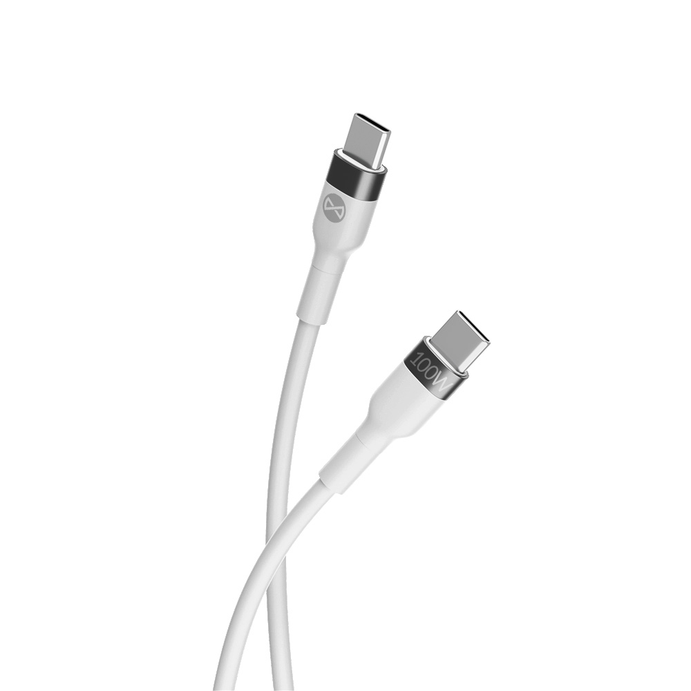 Forever Flexible cable USB-C – USB-C 2,0 m 100W white