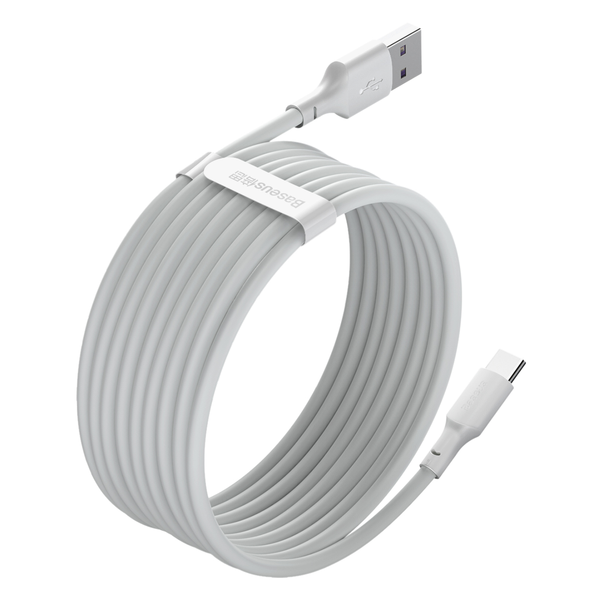 Baseus cable Simple Wisdom USB – USB-C 1,5 m 5A white 2 pcs