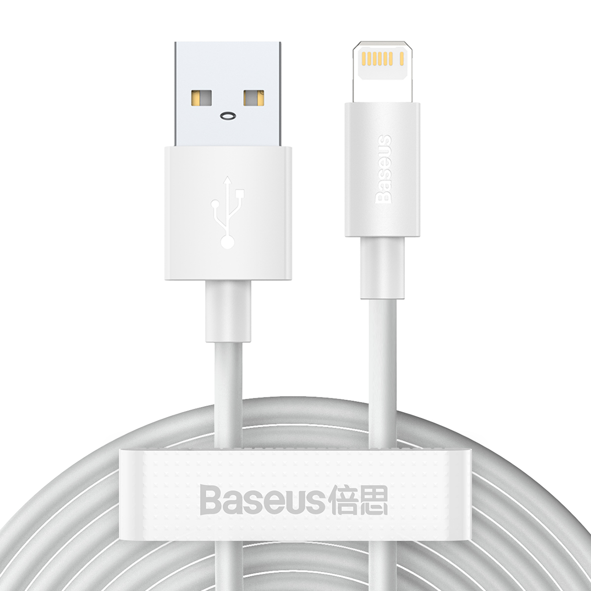 Baseus cable Simple Wisdom USB – Lightning 1,5 m 2,4A white 2 pcs
