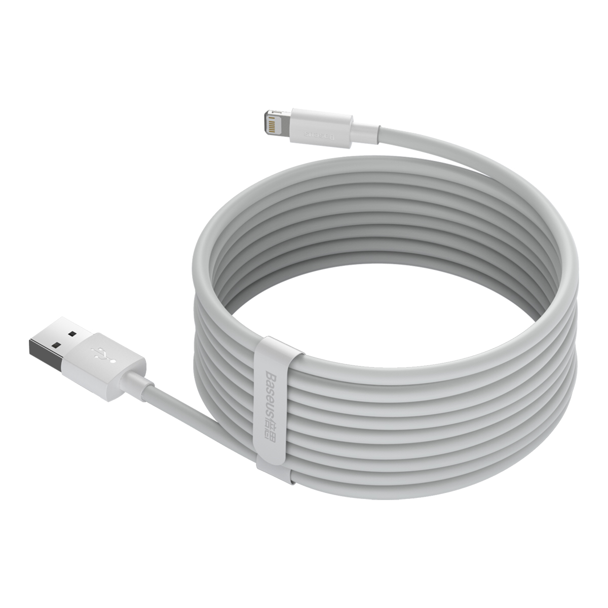 Baseus cable Simple Wisdom USB – Lightning 1,5 m 2,4A white 2 pcs