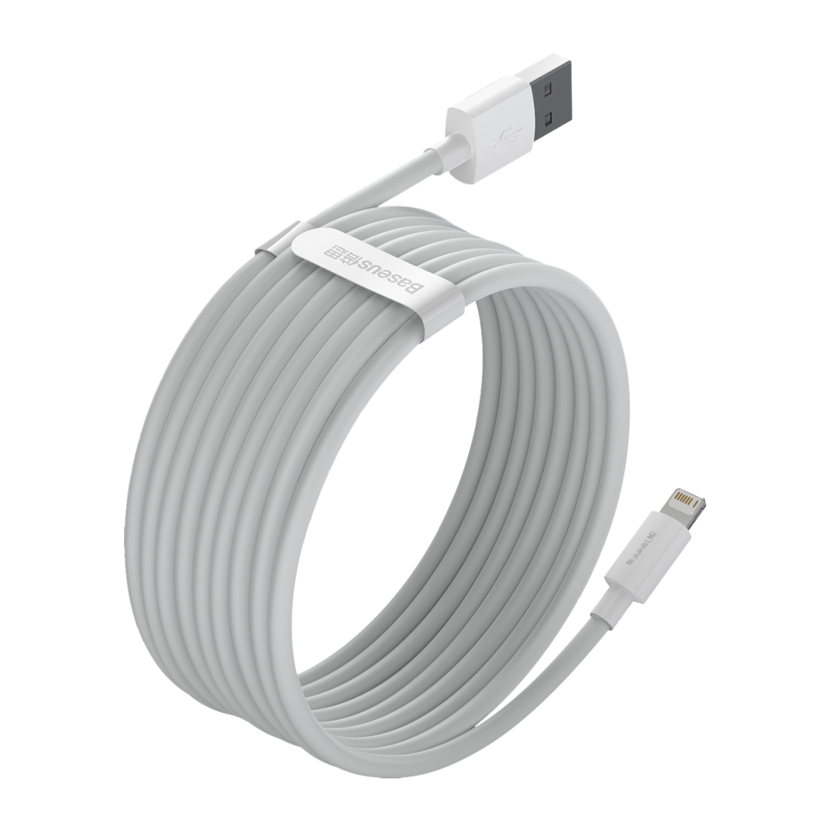 Baseus cable Simple Wisdom USB – Lightning 1,5 m 2,4A white 2 pcs