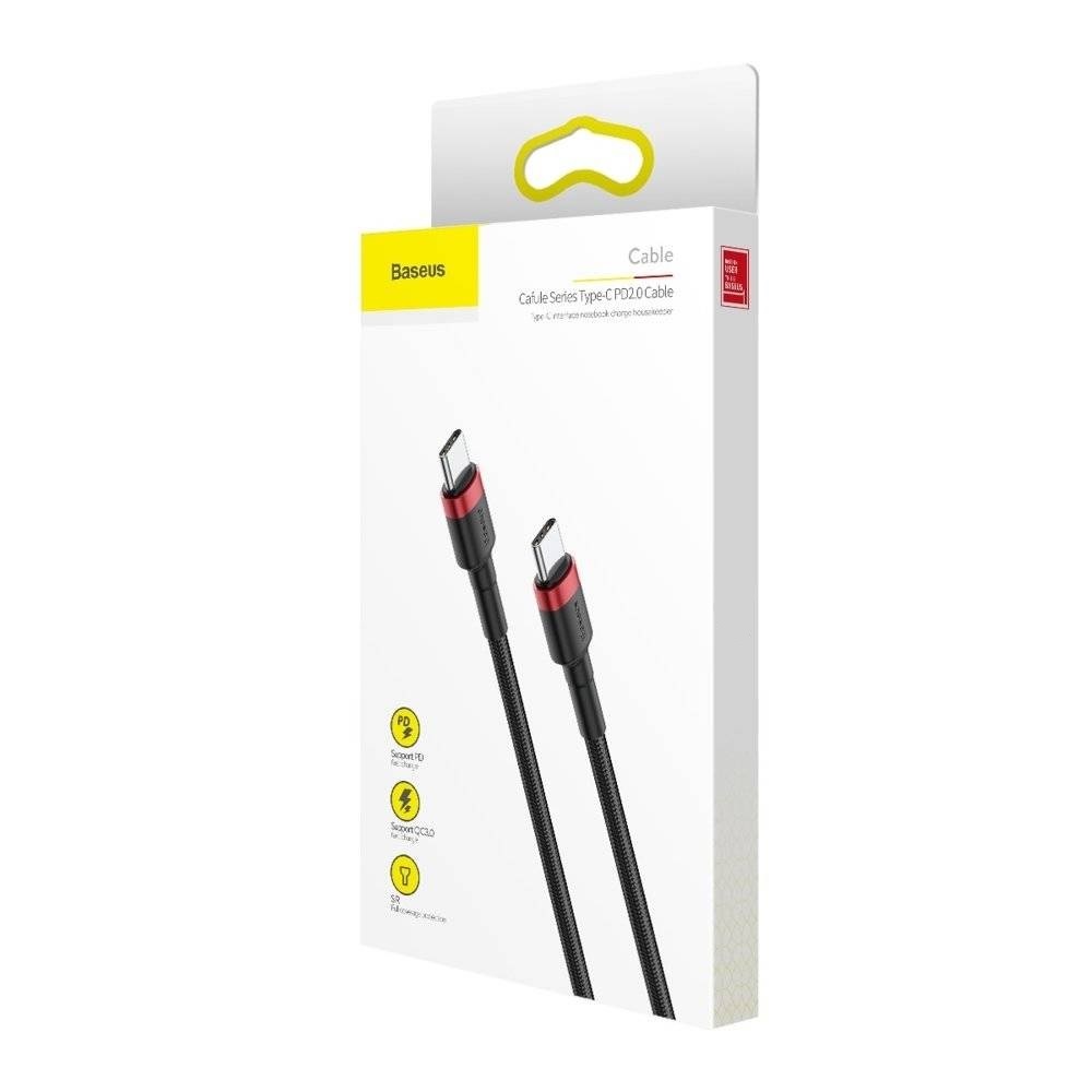 Baseus cable Cafule PD USB-C – USB-C 2,0 m red-black 60W