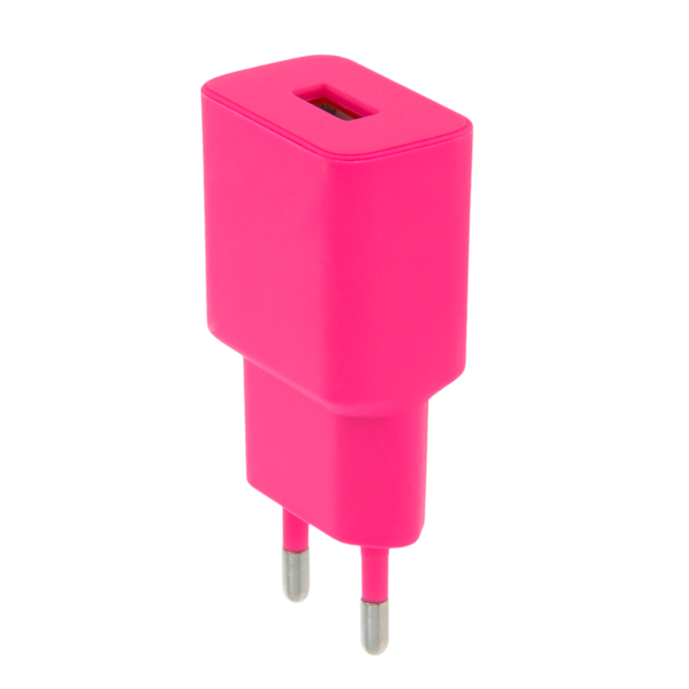 Setty laddare 1x USB 2,4A LSIM-A-126 rosa
